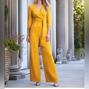 ANTONIO MELANI Yellow Wrap Jumpsuit